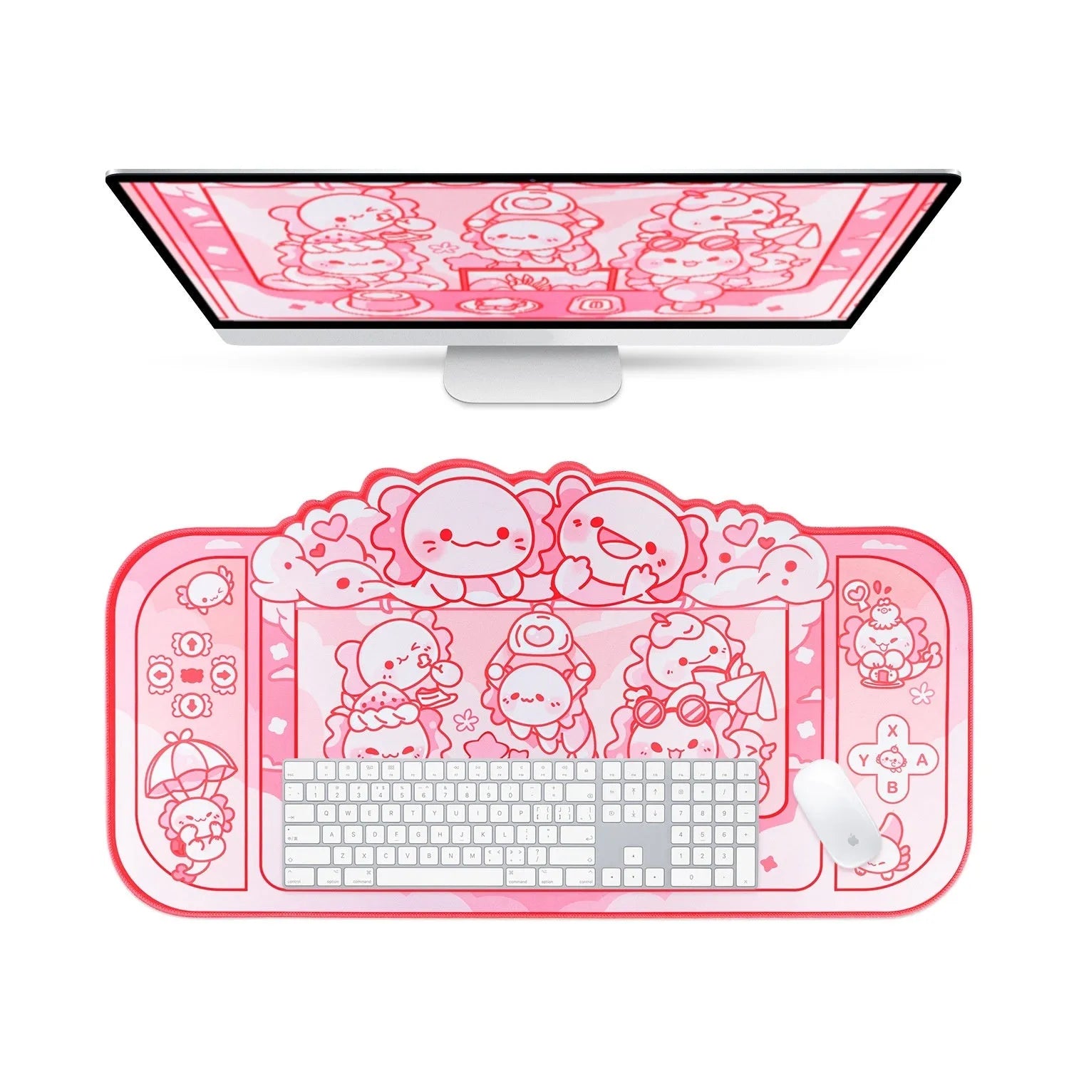 75x40cm large cloth mouse pad with hexagonal crane machine anime design and wrist support