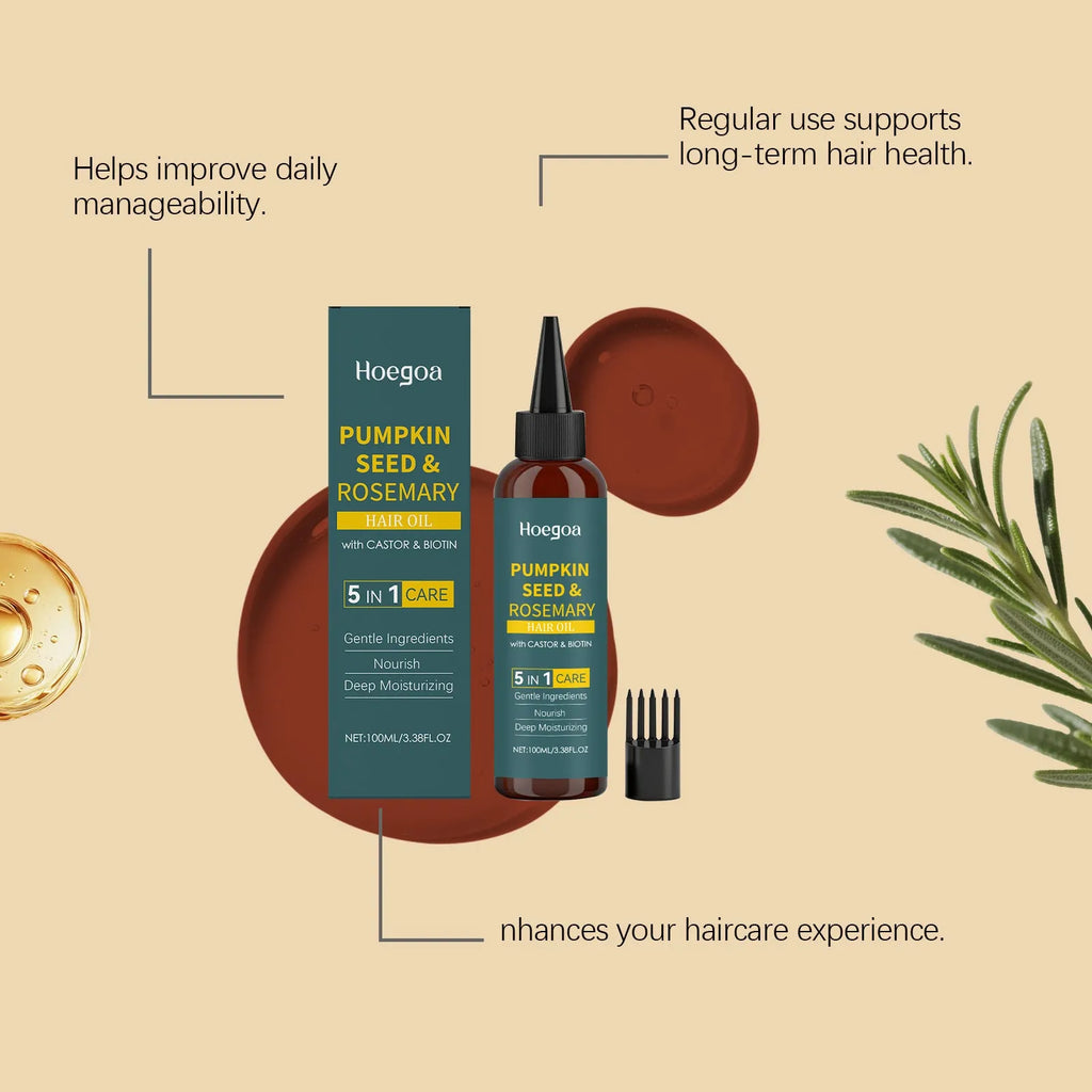 Rosemary hair care essential oil 100ml bottle with pointed cap and hair comb applicator tool