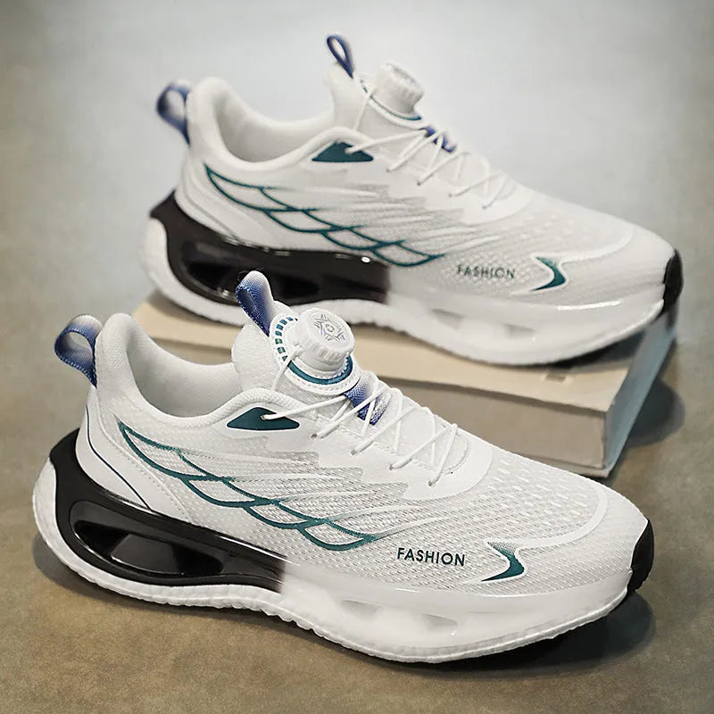 Youth button sneaker with shock absorption rotating function in casual sports style