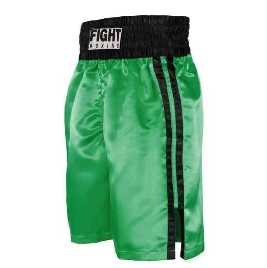 Two-tone boxing shorts for kickboxing in a black and white colour combination with a wide waistband.