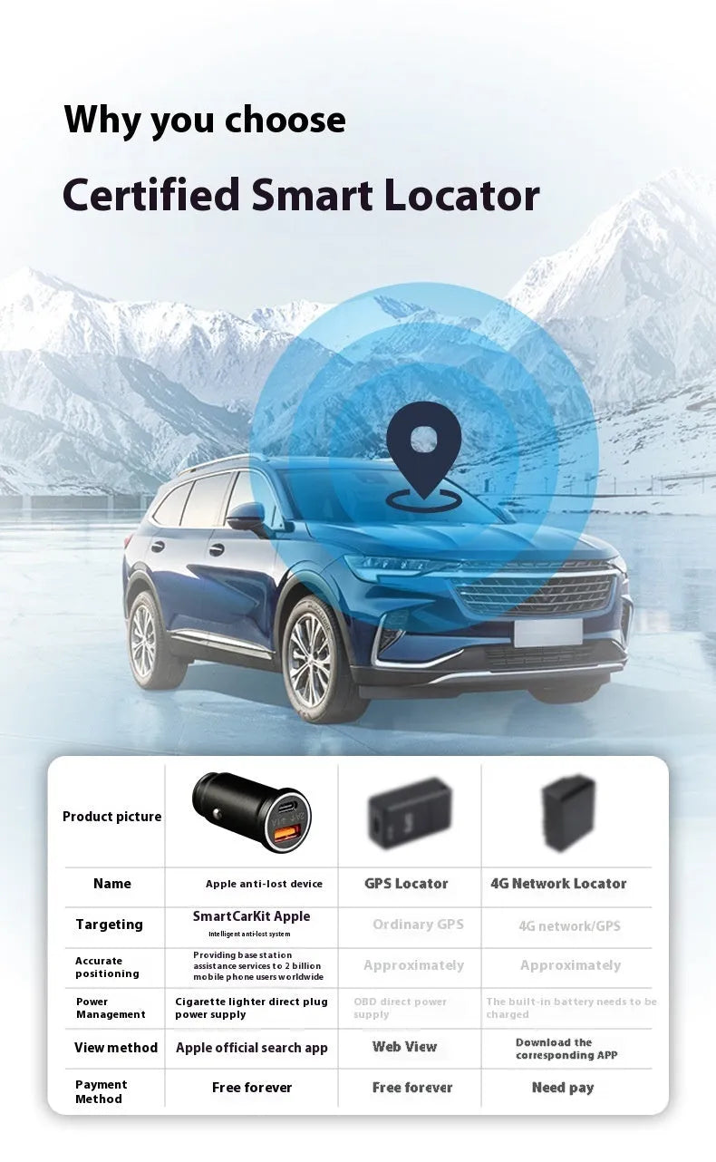Black car charger GPS locator device with ABS housing for vehicle tracking