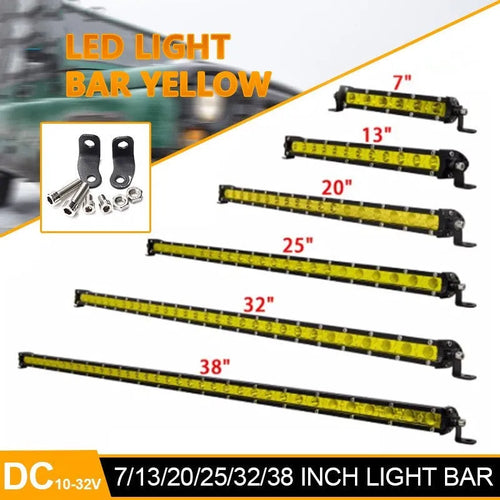 25-inch single row aluminium LED light bar for cars with mounting brackets