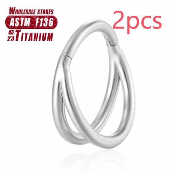 F136 titanium alloy fork nose ring body jewellery in multiple colours and sizes