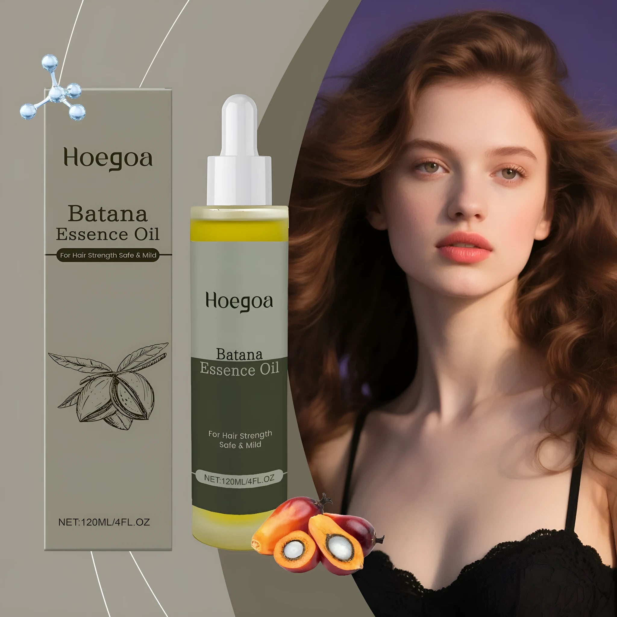Platthana Secret Hair Essential Oil bottle with 120ml capacity containing ginger root and rosemary oil formula