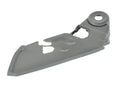 Dodge Journey JC front seat guard plate in ABS plastic showing dimensions.