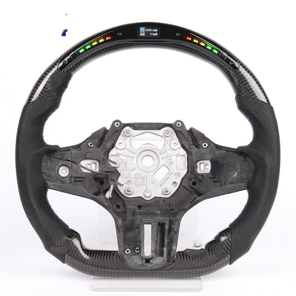 Black carbon fibre BMW steering wheel with LED display and heating for X3 X5 models
