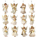 12 pieces Victoria angel wooden ornaments set density plate modern simplicity pendant decoration