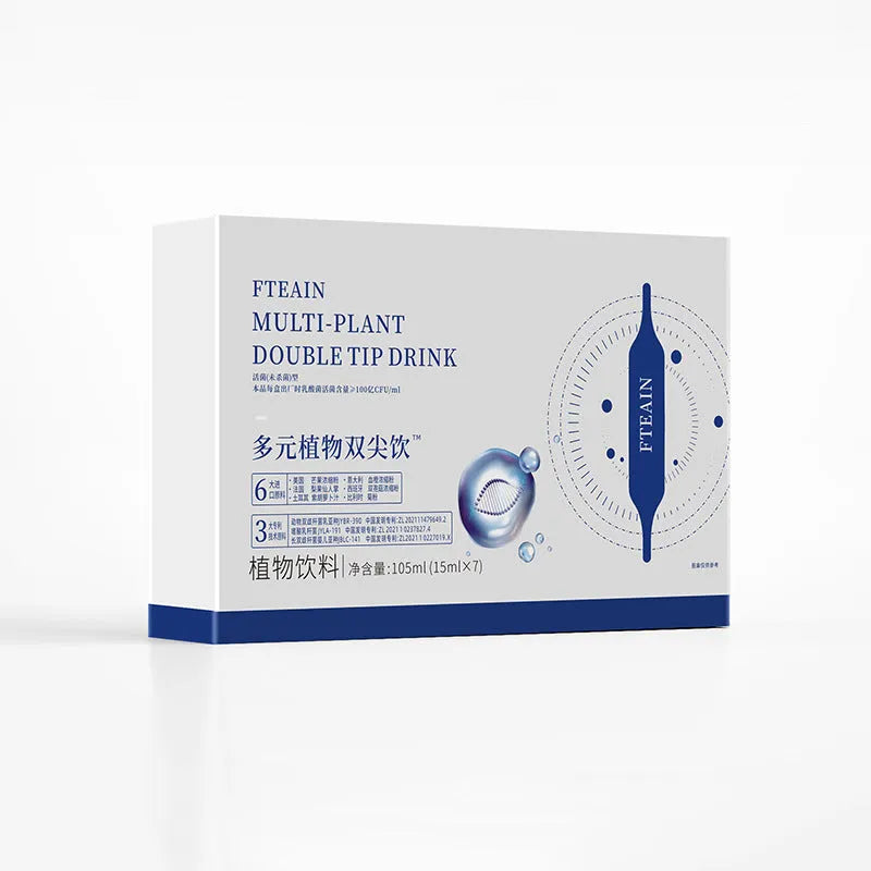 Collagen liquid multi-element drink pack of seven 15ml bottles with double tip design