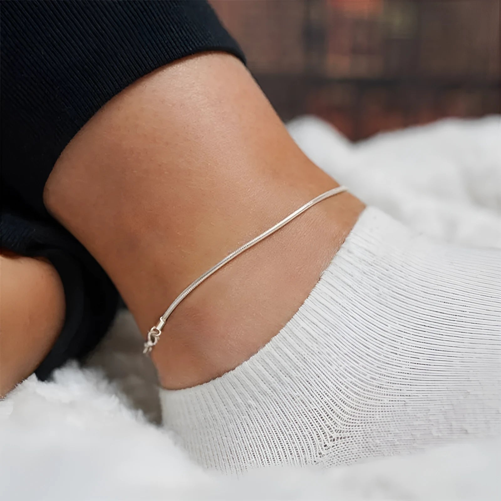 Stainless Steel Anklets Adjustable Snake Chain Anklet for Women 20cm+3cm Extension Chain Gold Rose Gold Steel Colour Fashionable Everyday Wear