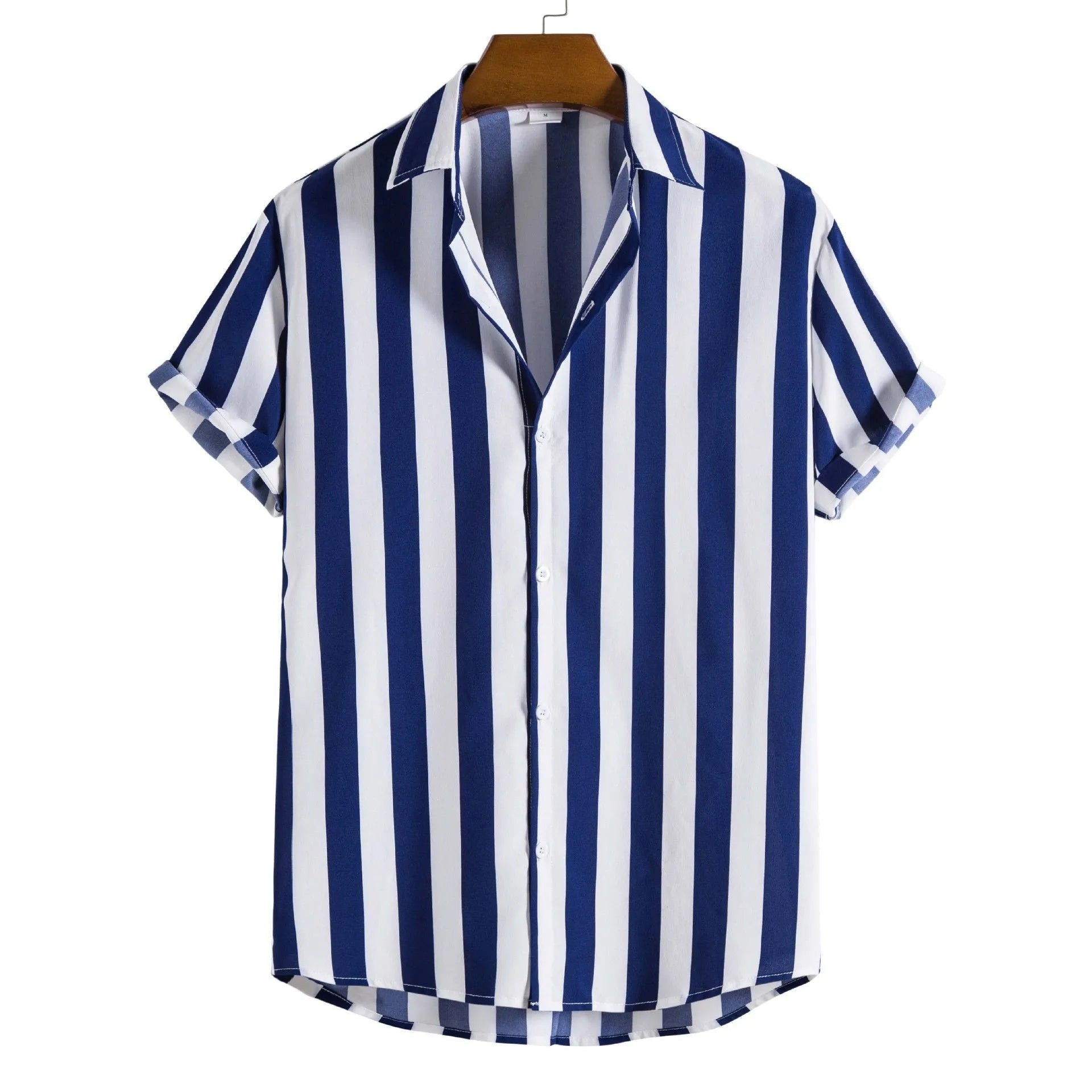 Men's printed cotton blend polo shirt with short sleeves and loose fit in multiple colour options
