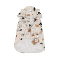 Beige cartoon dog raincoat with animal design and waterproof coating for wet weather protection