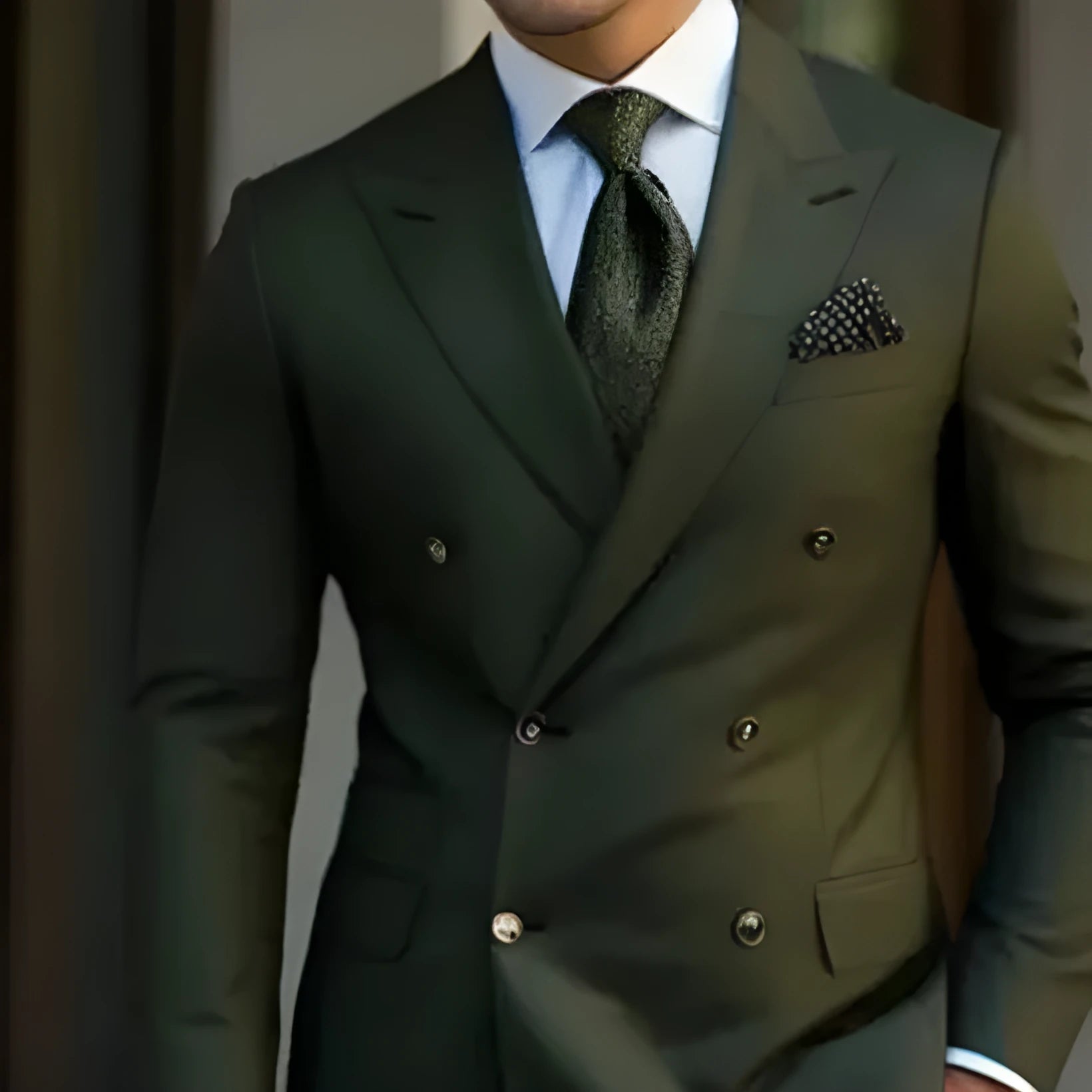 Men's two piece light business suit set in cotton blend fabric available in brown navy and gray sizes XXS to 7XL
