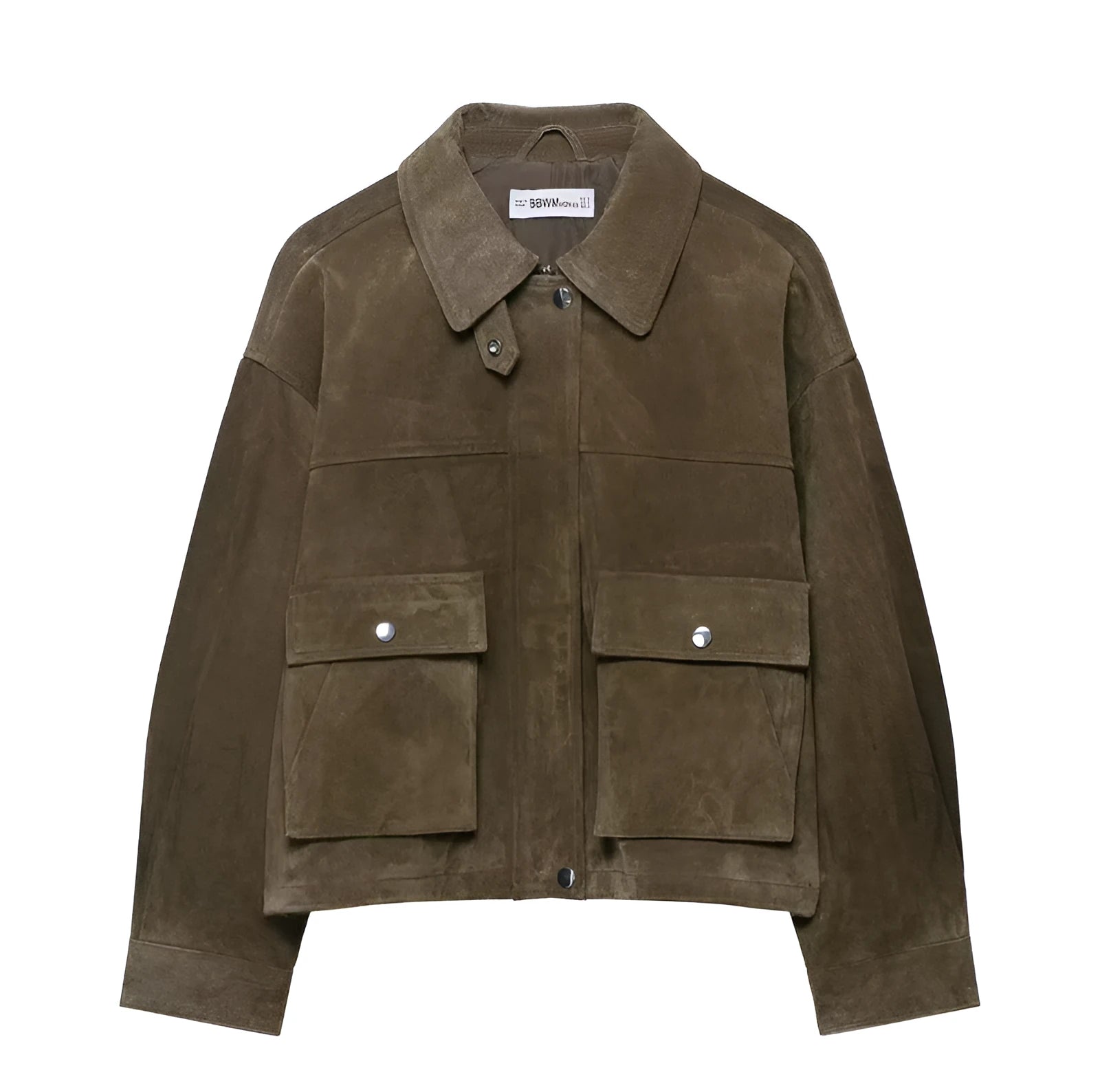 Women's PU leather jacket in regular fit with Japanese Korean casual styling