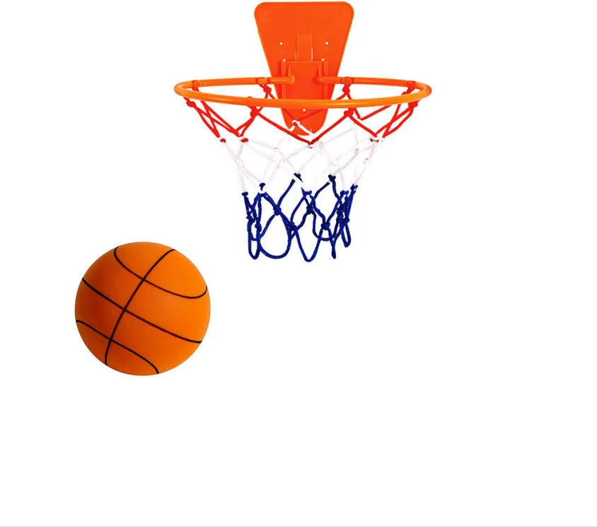 Silent high density foam sports ball in bright assorted colours for indoor basketball training