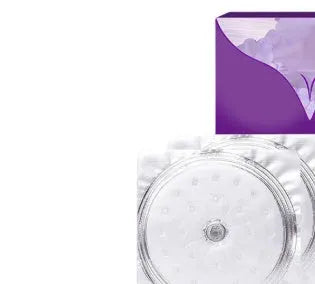 Breast enhancement mask showing adhesive chest patch with gel backing for skin tightening treatment