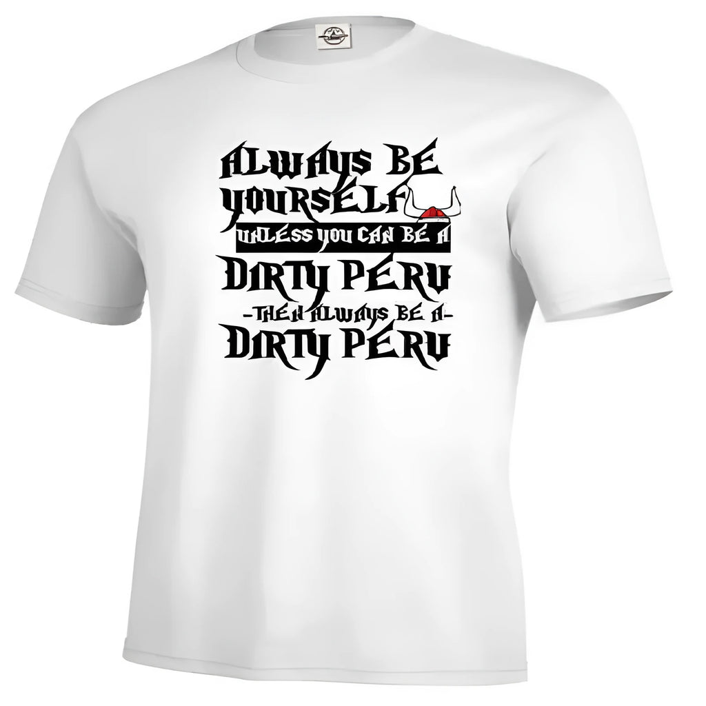 Men's white short sleeve t-shirt with printed design in straight fit casual style
