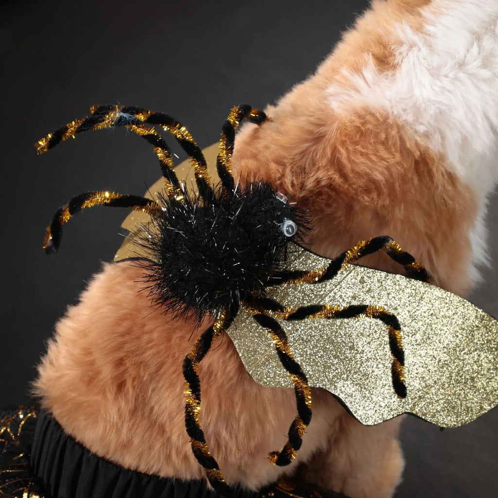Dog wearing polyester Halloween costume suit in suit colour, available in S M L XL sizes
