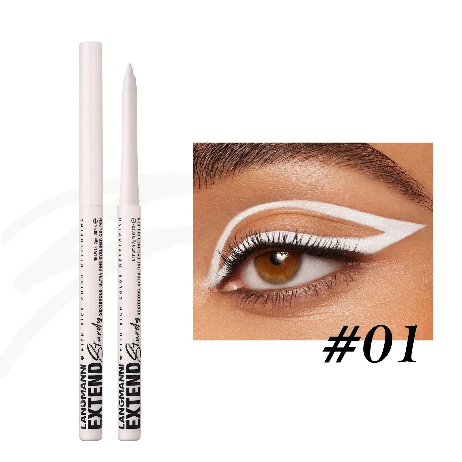 Set of 12 colourful gel glitter eyeliner pencils in waterproof formula for multi-purpose makeup