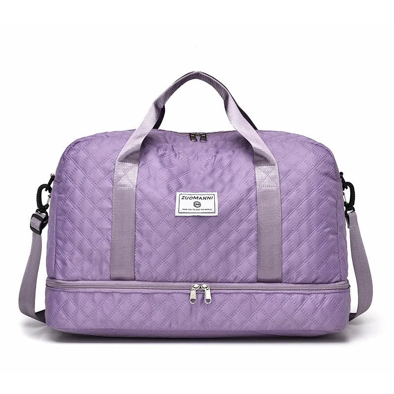 Oxford cloth leisure travel bag with 36-55 litre capacity in street trend style with sewing thread details