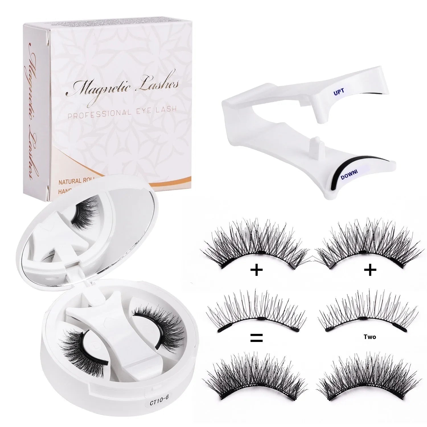 Magnetic false eyelashes integrated soap holder for portable CT10 series cosmetic tools with included eyelashes box