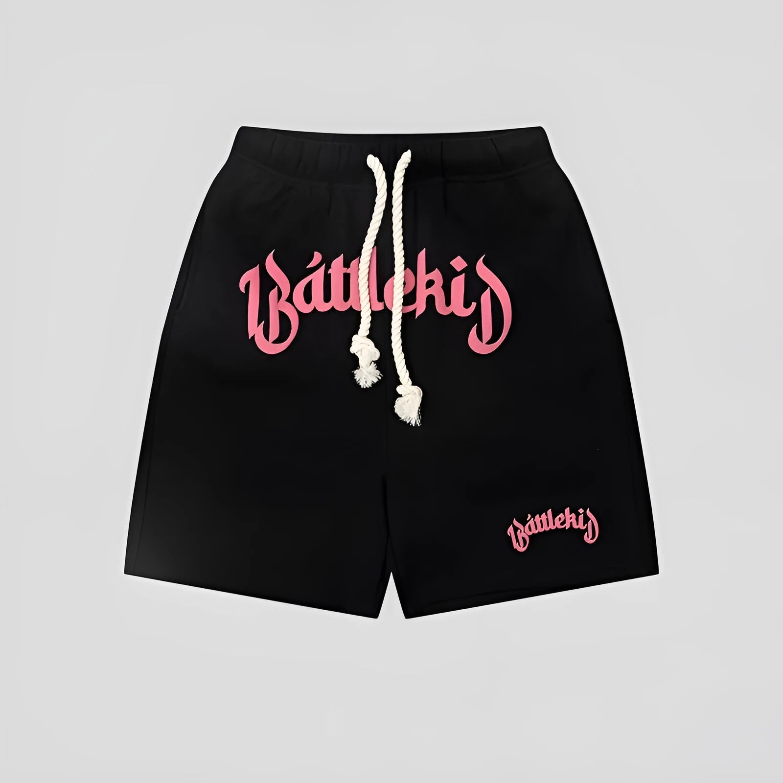 Loose fit cropped sweatpants in cotton-blended fabric on hanger, showing street style design