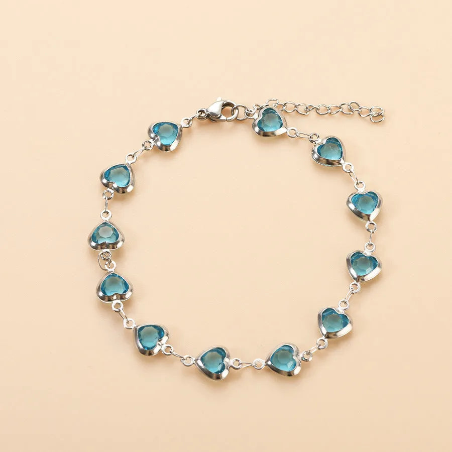 Devil's Eye geometric heart-shaped stainless steel bracelet in one of six electroplated colours.