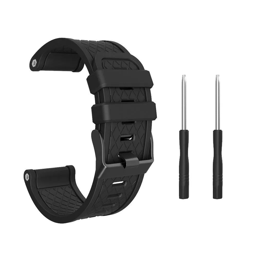 Jiaming compatible 26mm silicone watch strap with stainless steel buckle in multiple colour options
