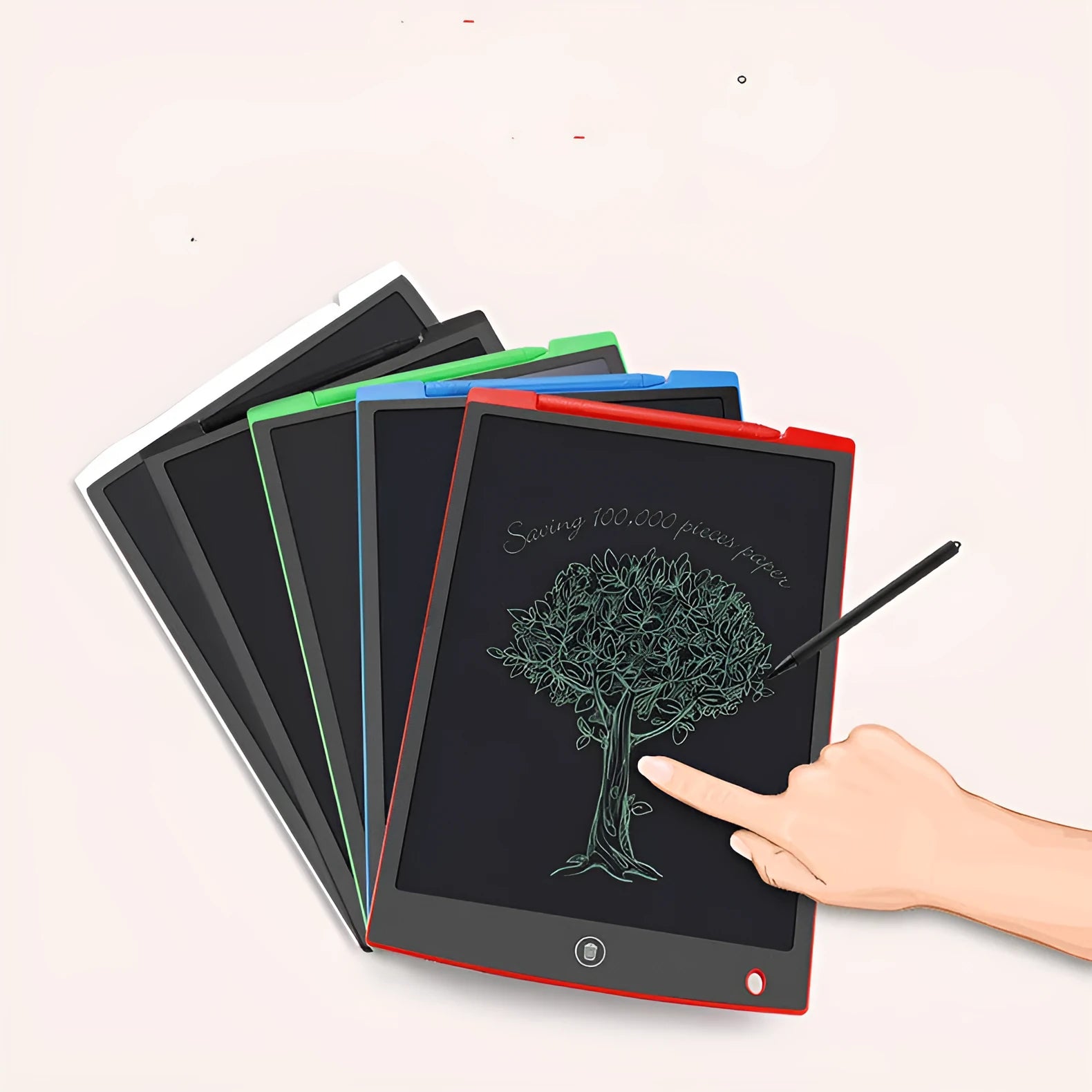 LCD electronic handwriting board for children with stylus pen, available in multiple colours