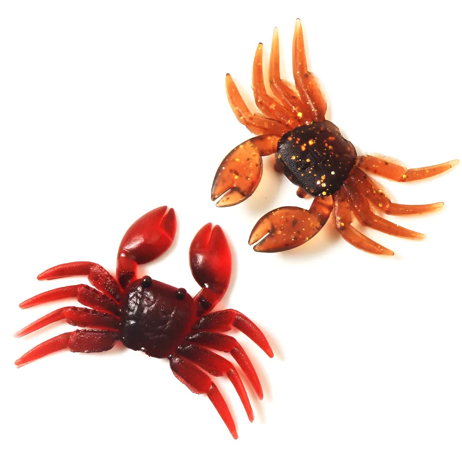 8cm PVC crab fishing lure in red and brown colour options for saltwater angling