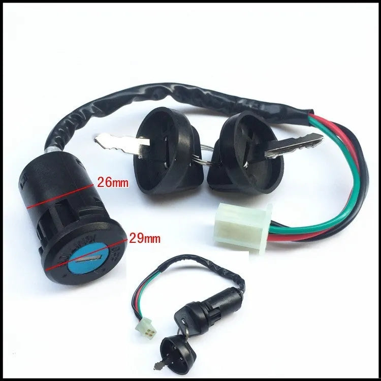 Waterproof electric car door lock for vehicle ignition key starting with plastic construction
