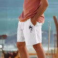 Men's cotton blend drawstring elastic shorts in straight leg cut showing five colour options