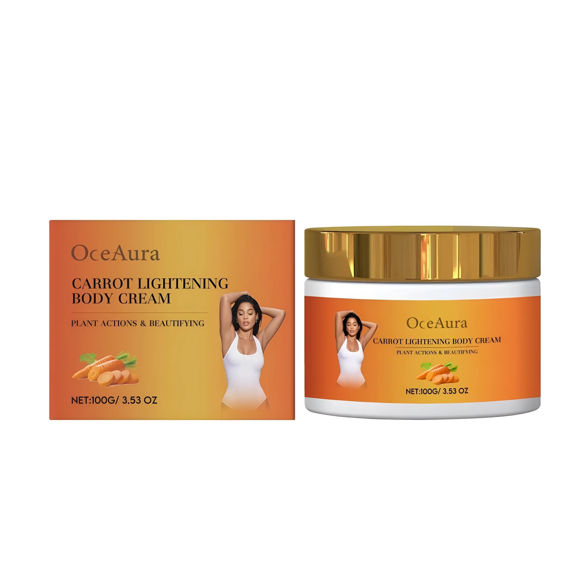100g tube of carrot lightening body cream with licorice root extract and vitamin C