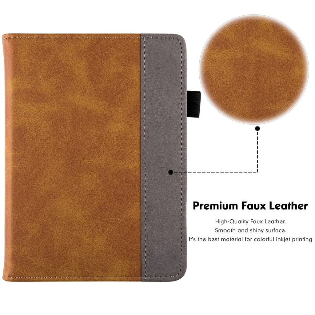 Kindle Paperwhite 11 fabric case with wrist strap bracket in calf leather construction