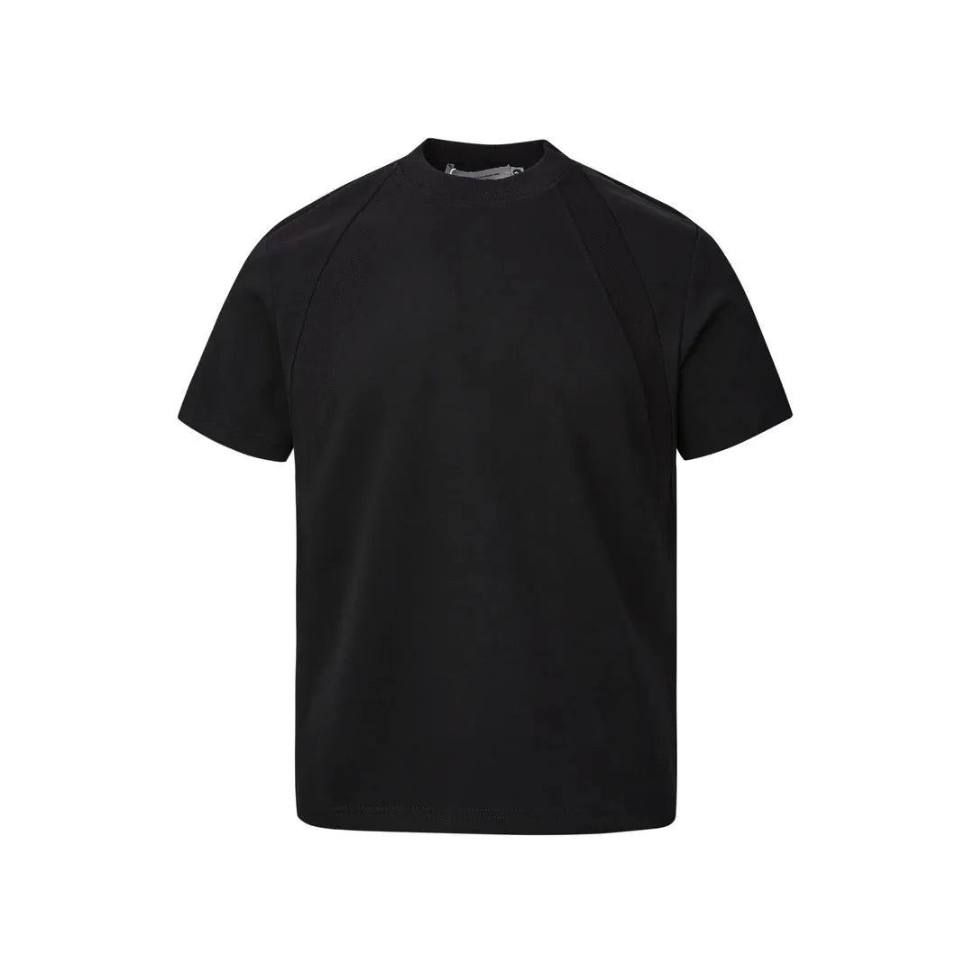 Loose fit short sleeve top with air layer stitching in polyester fibre