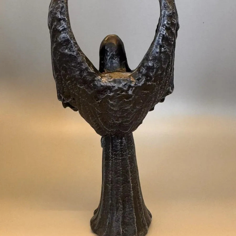 Dark angel statue resin ornament measuring 17cm tall on display.