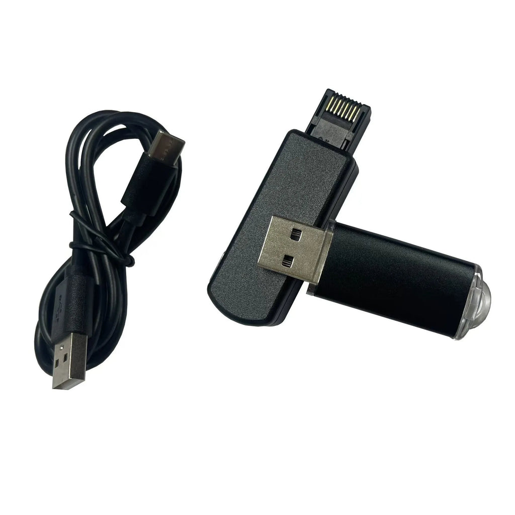 Black JB Tool USB host adapter for PlayStation with Ethernet port, shown with data cable and manual.