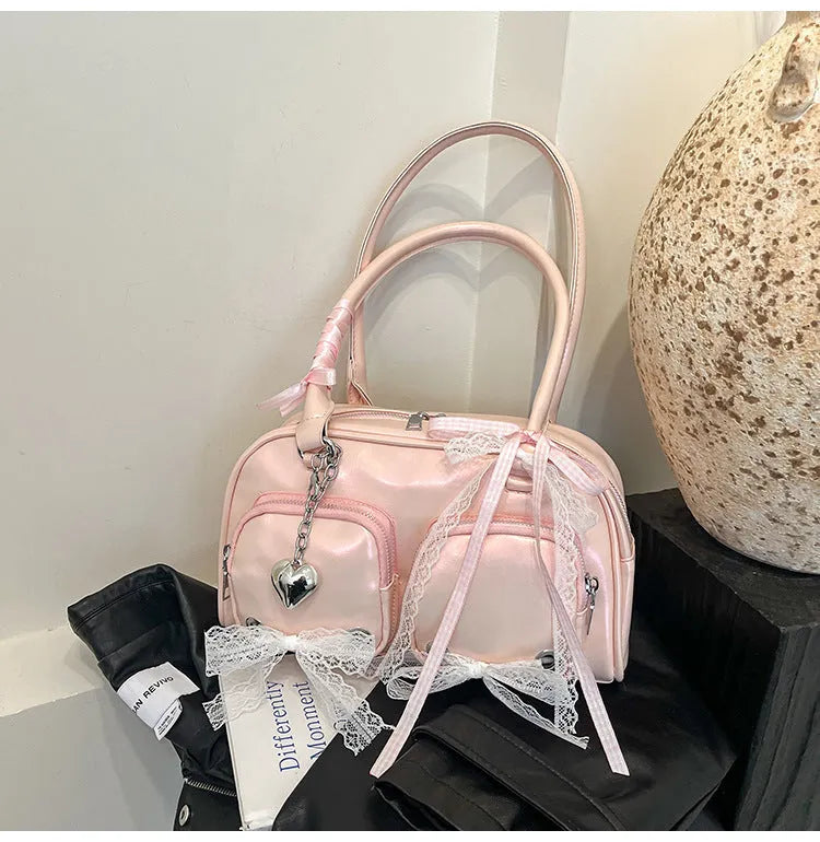 Soft PU leather women's shoulder bag with horizontal square design and cross-body straps