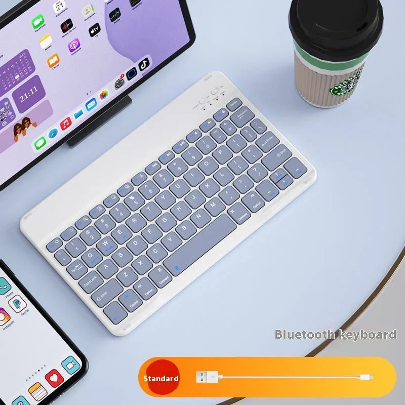 Pink and white Bluetooth wireless keyboard for girls with optional matching mouse