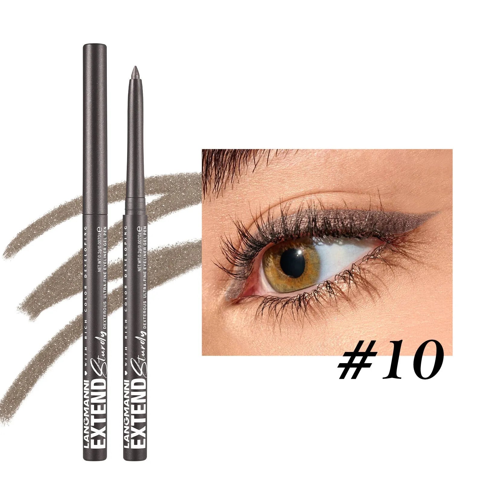 Set of 12 colourful gel glitter eyeliner pencils in waterproof formula for multi-purpose makeup
