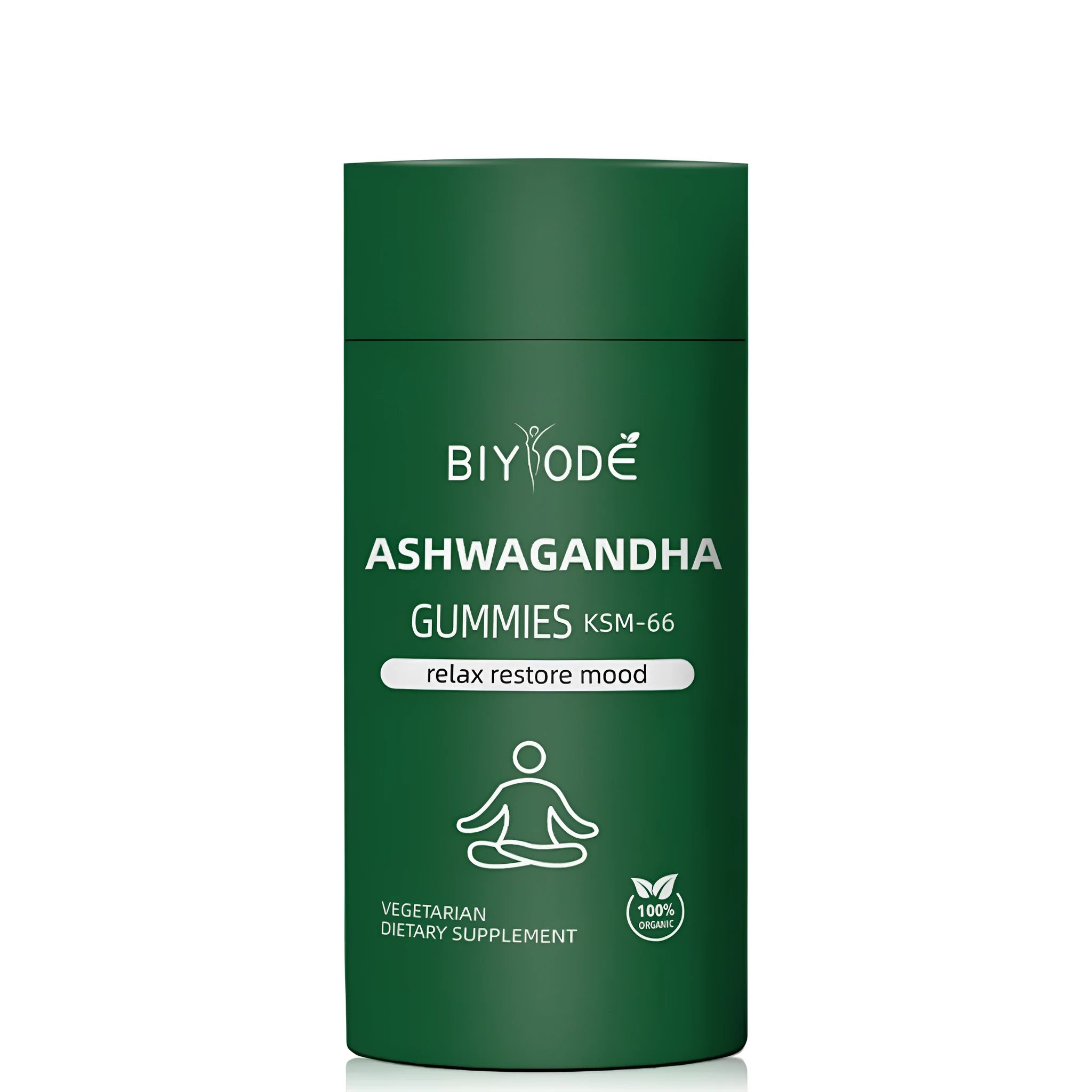 Bottle of ashwagandha gummies for immune support sleep and mood health 60 count natural vegan gluten-free