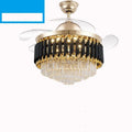 Crystal ceiling fan light with remote control in 42 or 48 inch sizes