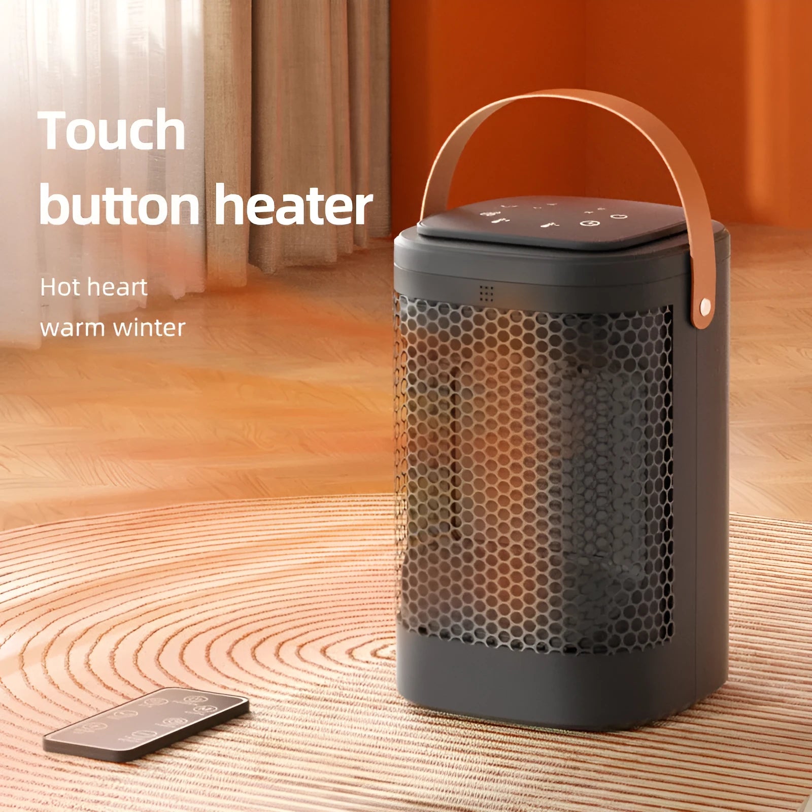 Hot and cold air heating radiator with touch screen remote control, 157mm by 253mm dimensions