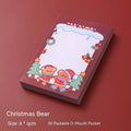 Christmas cartoon sticky notes set showing eight festive designs including bear, elf, and Santa Claus