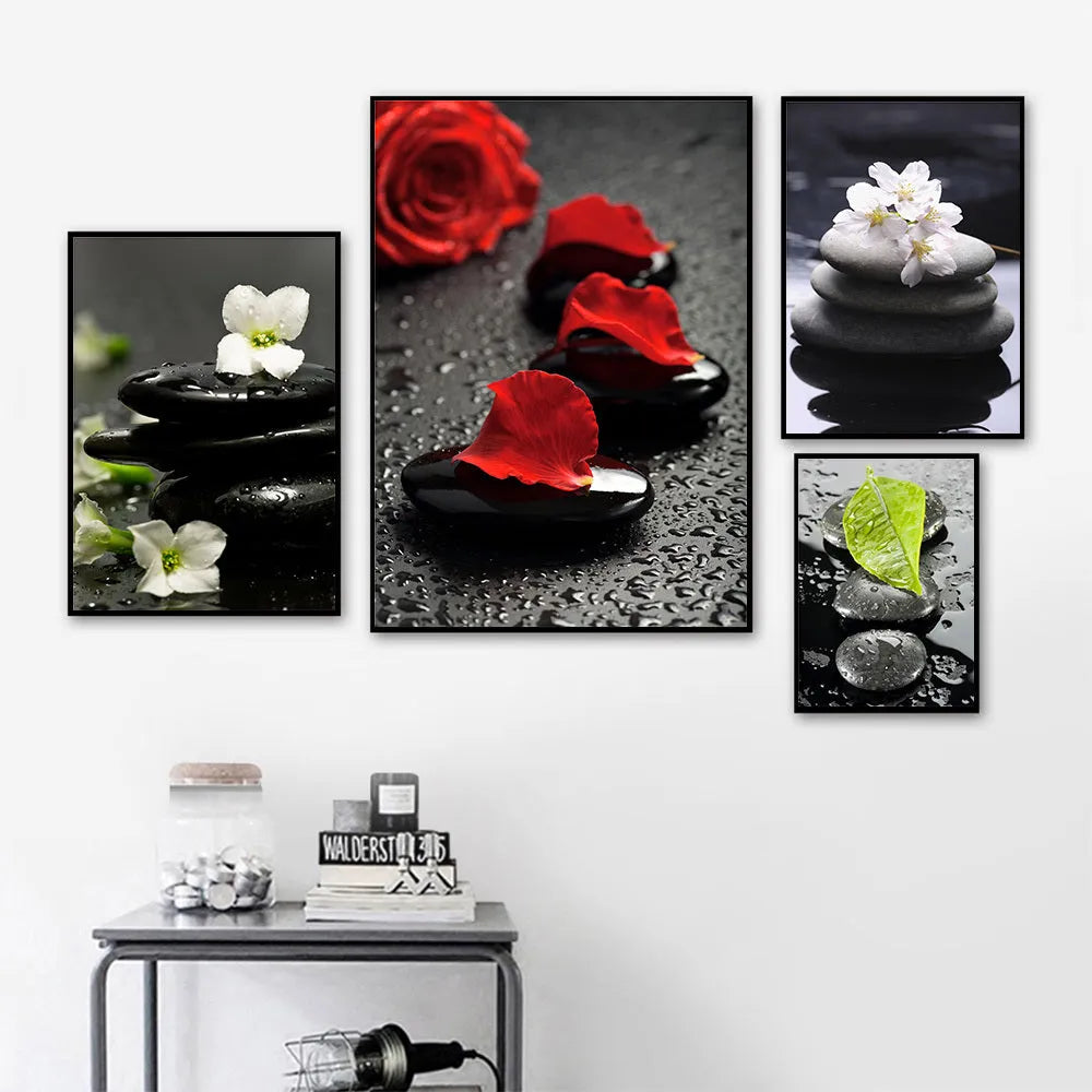 Canvas wall art poster with spa orchid motif, fashion simplicity style, multiple sizes available