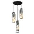 Single head LED crystal droplight in industrial style with metallic finish