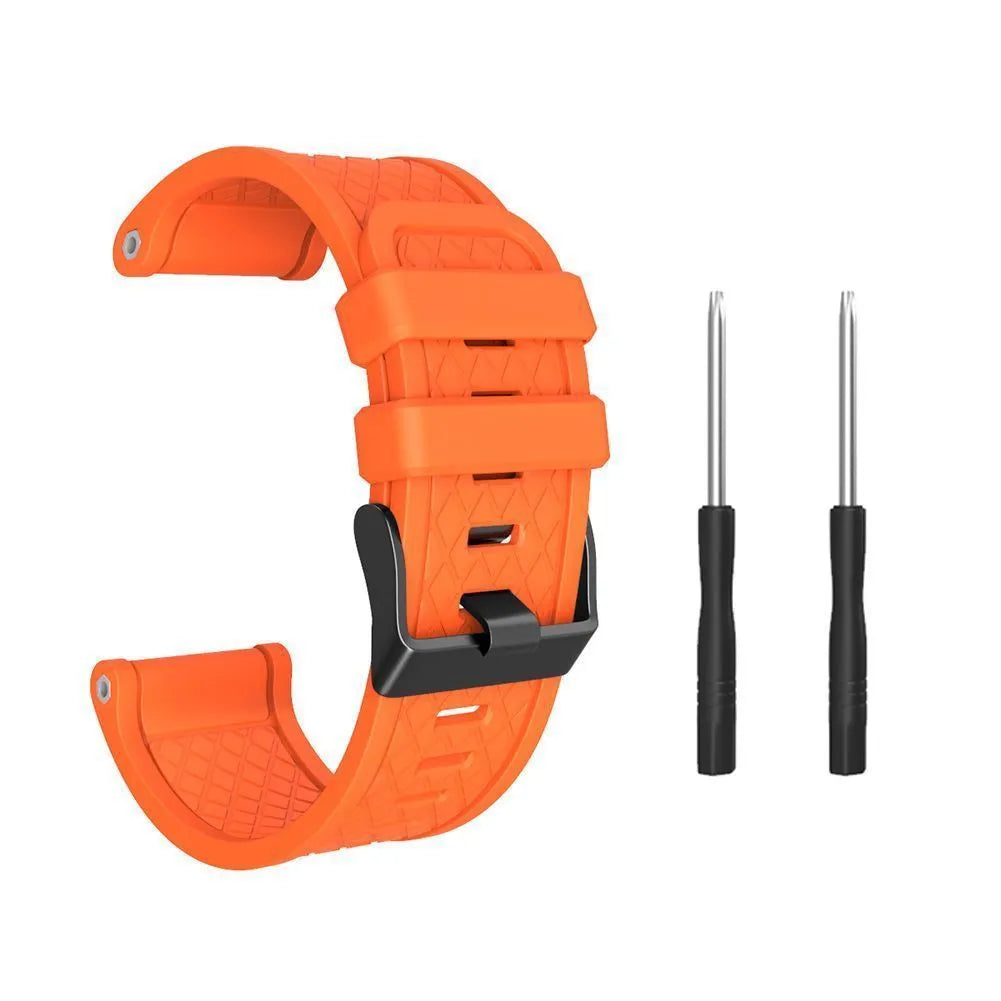 Jiaming compatible 26mm silicone watch strap with stainless steel buckle in multiple colour options