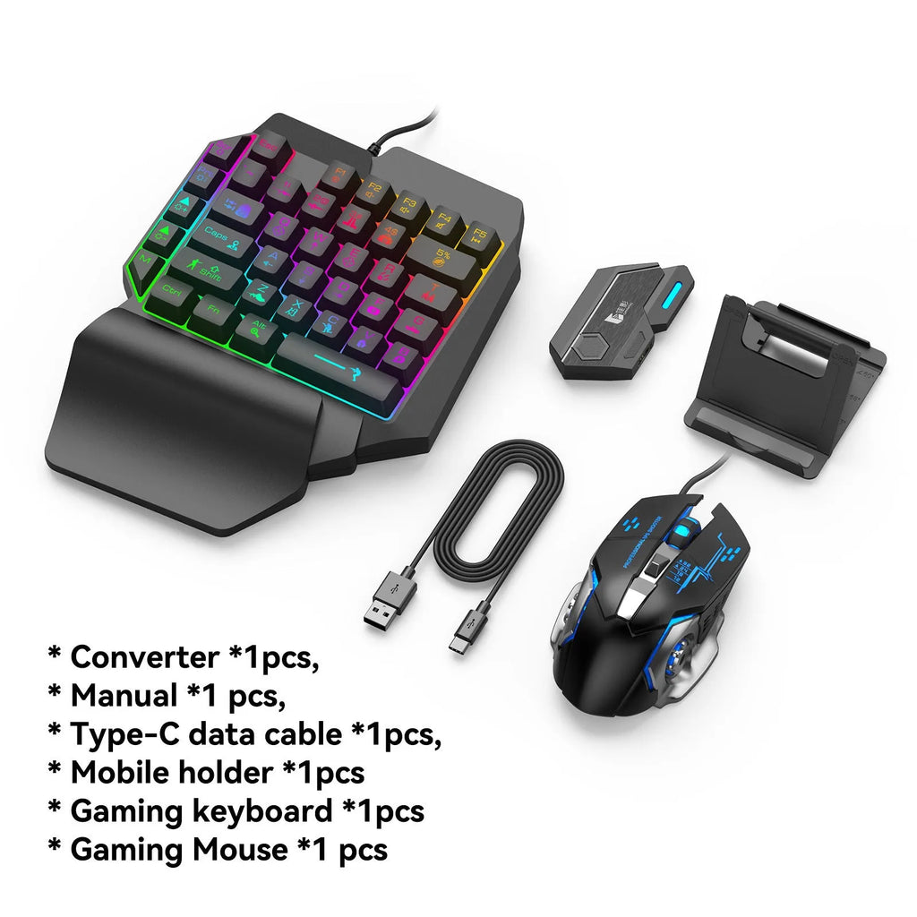 Gaming keyboard mouse converter for mobile devices with USB interface