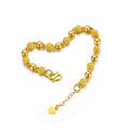 Solid light sand beads all-match bracelet in antique style with chain design on alloy