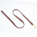 Black Roran PU leather dog lead with metal chain ring attachment