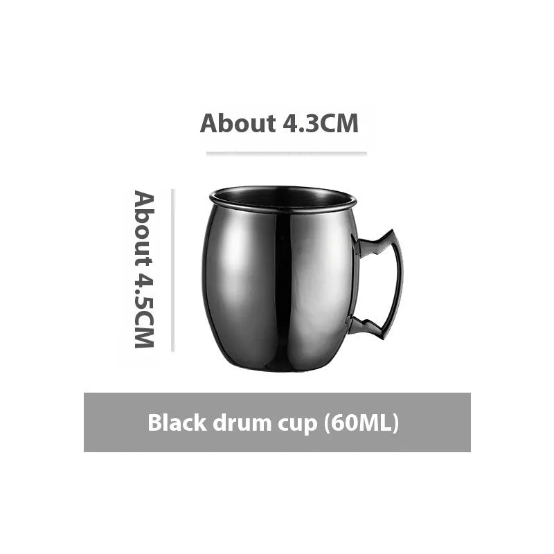 Stainless steel Moscow Mule cocktail glass with copper plating in multiple colour options